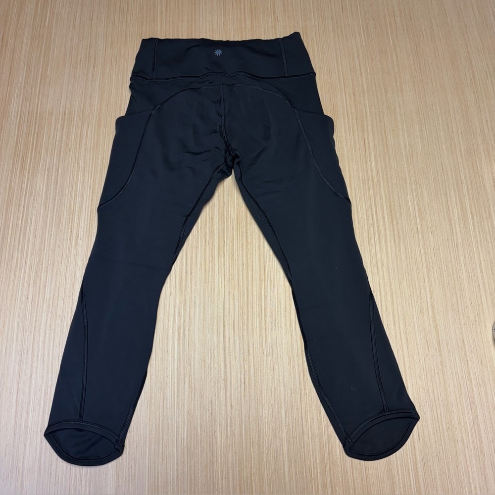 Athleta All In Capri Cropped Leggings Stash Pockets Black Womens Small - Picture 8 of 11